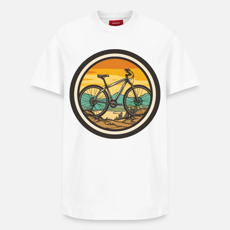 Portrait en VTT - T-shirt unisexe décontracté en coton Supima – de SPREAD - blanc