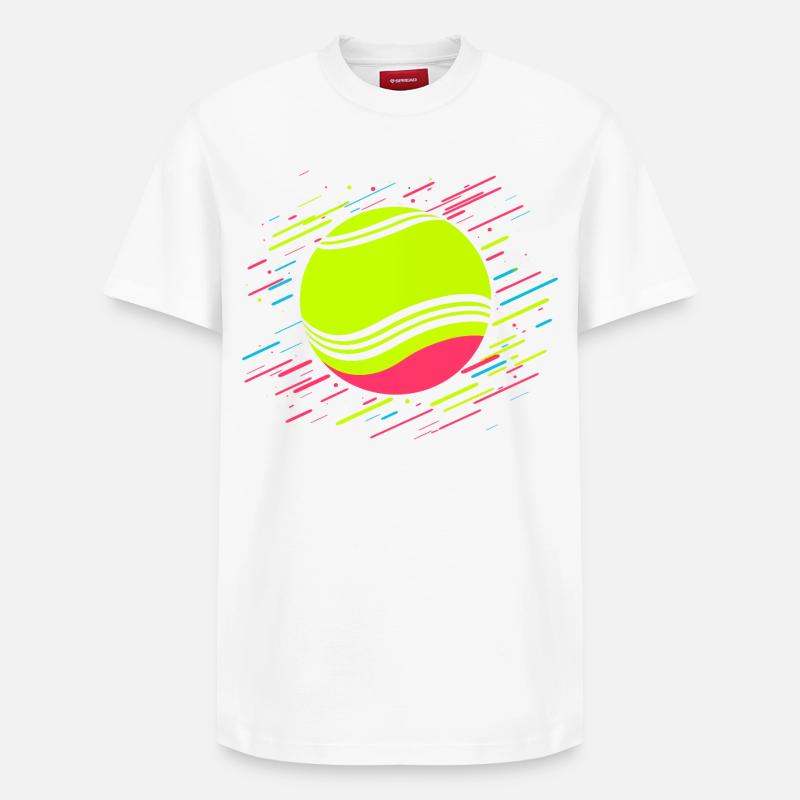Balle de tennis Retrowave - T-shirt unisexe décontracté en coton Supima – de SPREAD - blanc