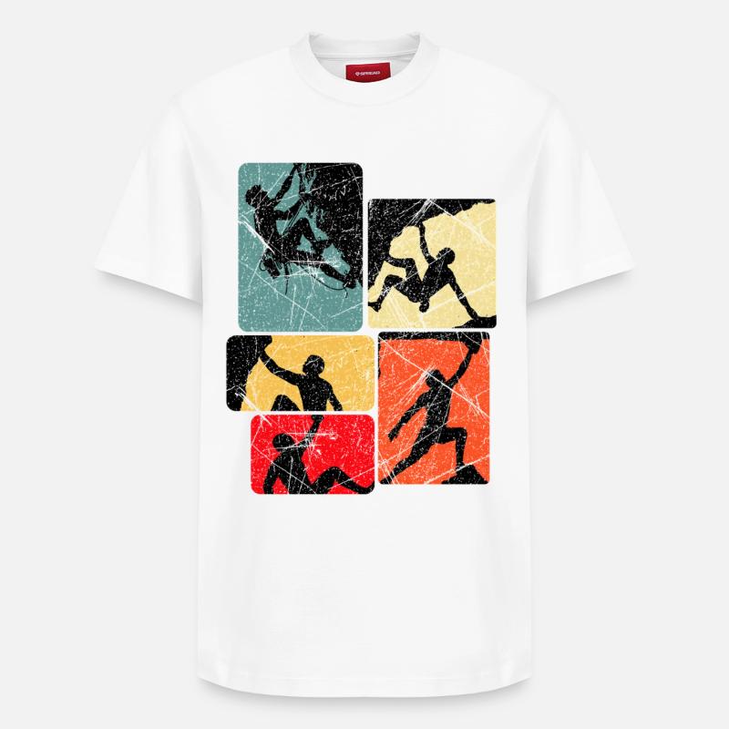 Klettern Bouldern Bergsteiger Kletterer Boulder - Relaxed Unisex Supima Cotton T-Shirt – von SPREAD - Weiß