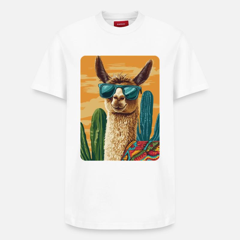 lama - T-shirt unisexe décontracté en coton Supima – de SPREAD - blanc