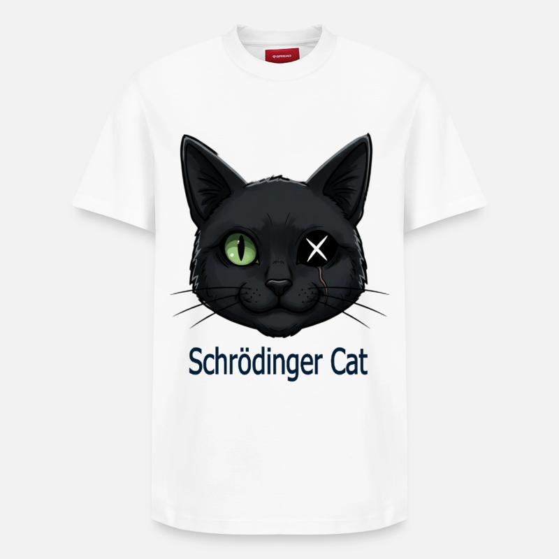 Chat Schrödinger - T-shirt unisexe décontracté en coton Supima – de SPREAD - blanc