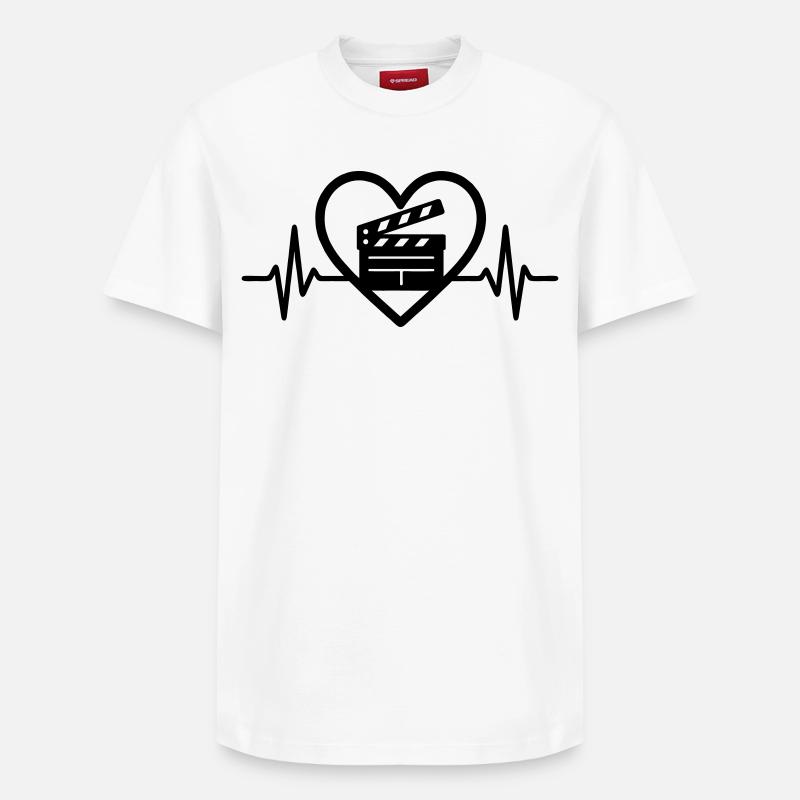 Cinéma Coeur Clapper - T-shirt unisexe décontracté en coton Supima – de SPREAD - blanc