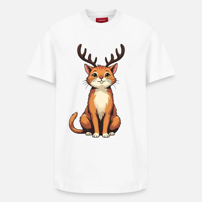 Renne Chat - T-shirt unisexe décontracté en coton Supima – de SPREAD - blanc