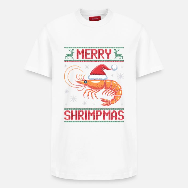 Joyeux Noël Moche Crevettes - T-shirt unisexe décontracté en coton Supima – de SPREAD - blanc