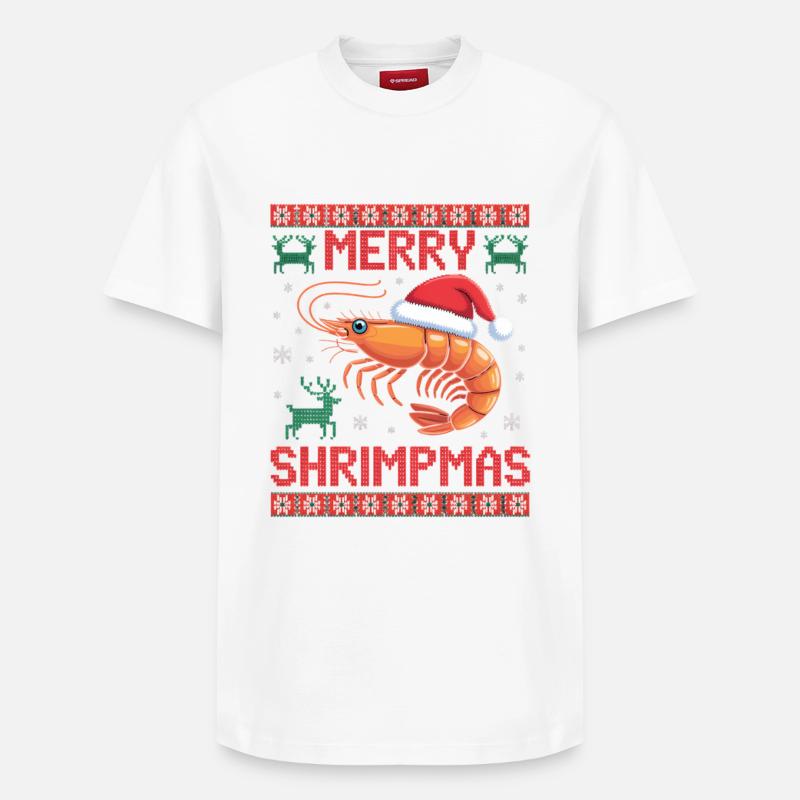 Joyeux Noël Moche Crevettes - T-shirt unisexe décontracté en coton Supima – de SPREAD - blanc