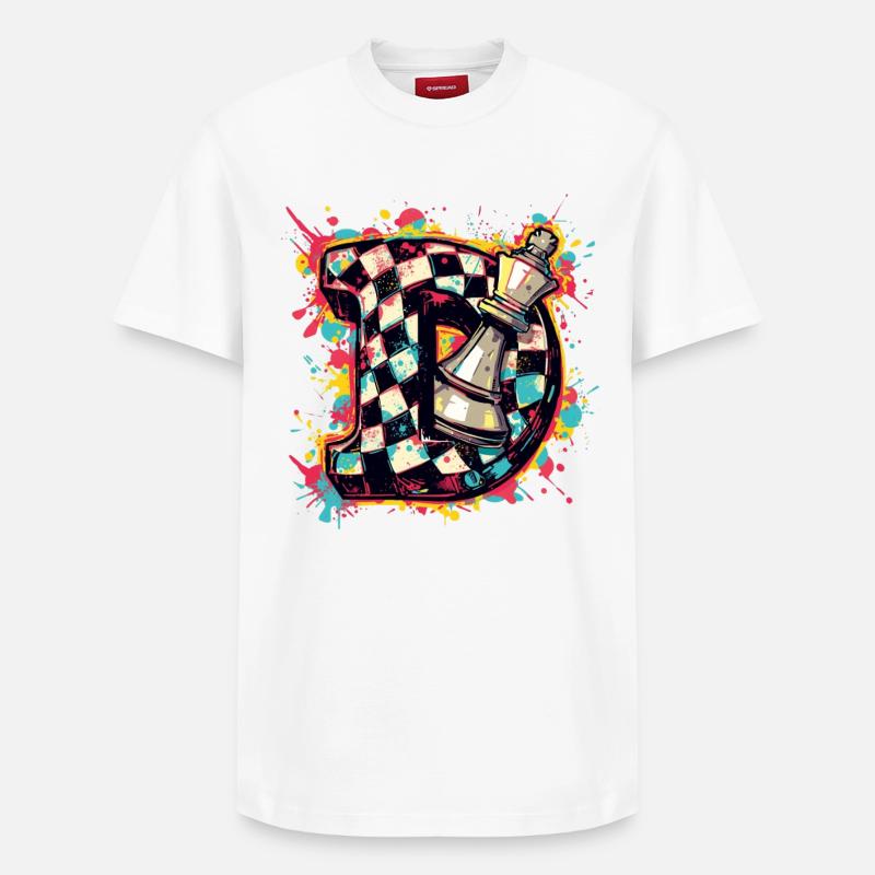 Dame Graffiti Farbexplosion Schachspieler - Relaxed Unisex Supima Cotton T-Shirt – von SPREAD - Weiß