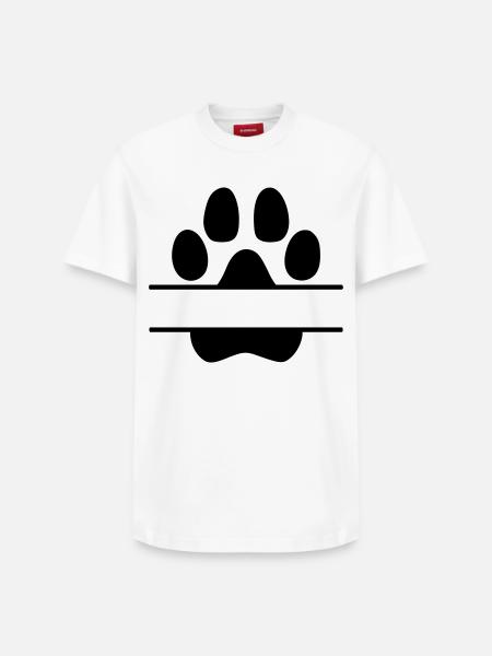 Hundepfoten Namensschild - Relaxed Unisex Supima Cotton T-Shirt – von SPREAD - Weiß