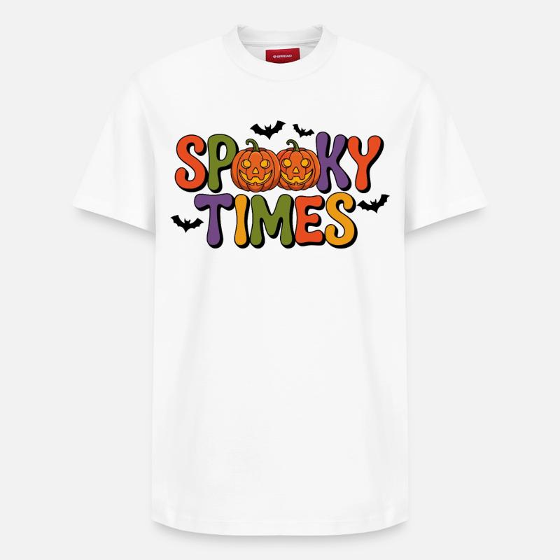 Spooky Times Citrouilles Halloween - T-shirt unisexe décontracté en coton Supima – de SPREAD - blanc