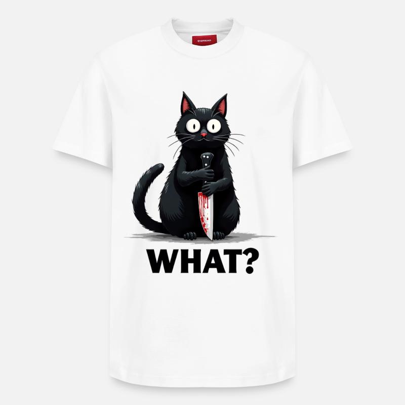 WHAT? Killer-Katze - Relaxed Unisex Supima Cotton T-Shirt – von SPREAD - Weiß