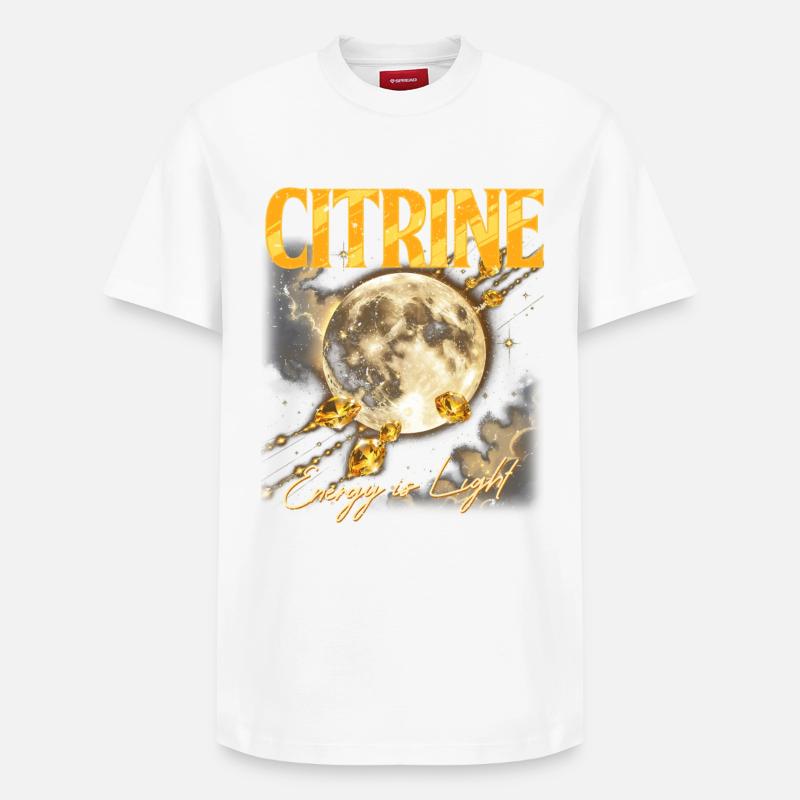 Pierre de naissance Novembre Citrine - T-shirt unisexe décontracté en coton Supima – de SPREAD - blanc