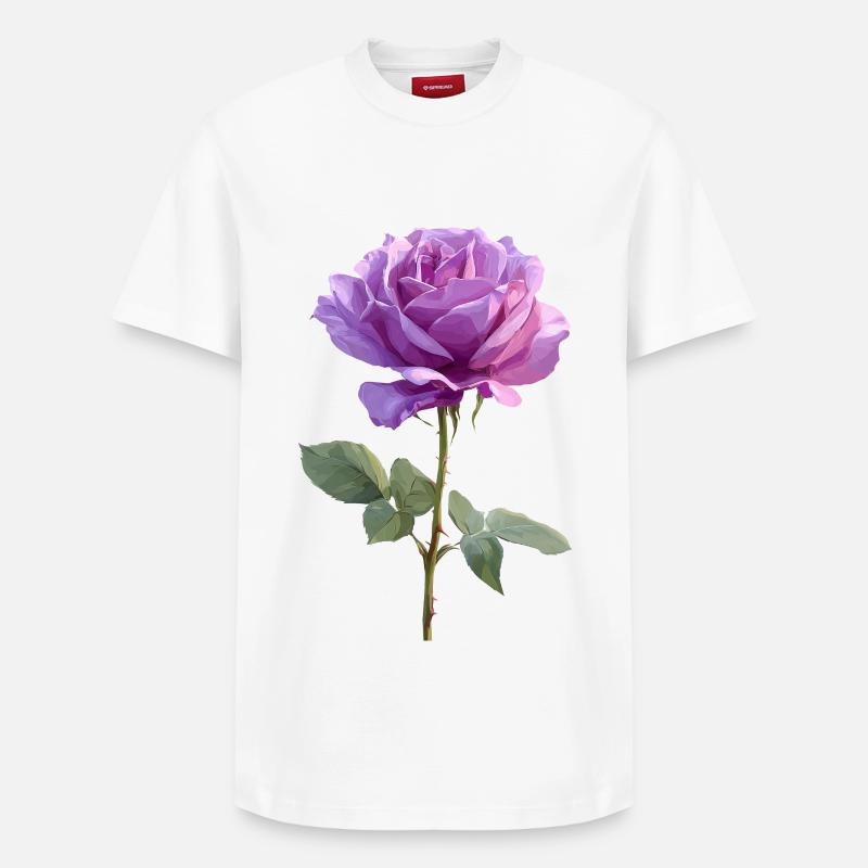 Violet Purple Rose - T-shirt unisexe décontracté en coton Supima – de SPREAD - blanc
