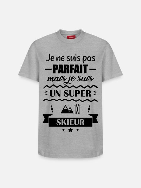 Super Skifahrer Winter Berg - Relaxed Unisex Supima Cotton T-Shirt – von SPREAD - Weiß