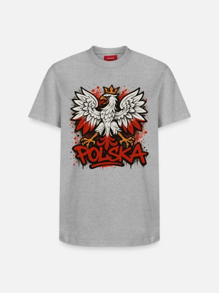 Pologne Polska Aigle Drapeau Graffiti Cadeau - T-shirt unisexe décontracté en coton Supima – de SPREAD - blanc