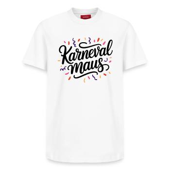 Karnevalmaus Konfetti Kostüm Karneval - Relaxed Unisex Supima Cotton T-Shirt – von SPREAD - Weiß - Vorne - AI Model Female 172 dark (172cm) & AI Model Male 185 dark (185cm)