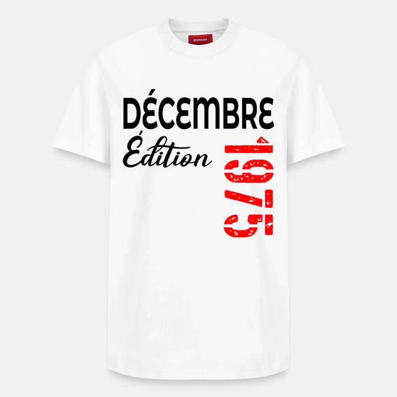 Joyeux 51e anniversaire Décembre 1985 - T-shirt unisexe décontracté en coton Supima – de SPREAD - blanc