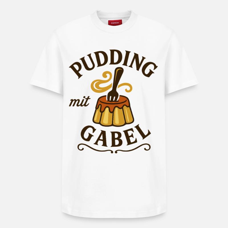 Pudding with fork - Relaxed Unisex Supima Cotton T-Shirt – by SPREAD - white