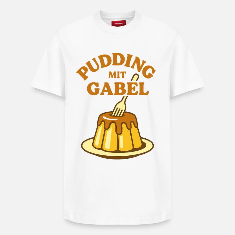 Pudding with fork - Relaxed Unisex Supima Cotton T-Shirt – by SPREAD - white