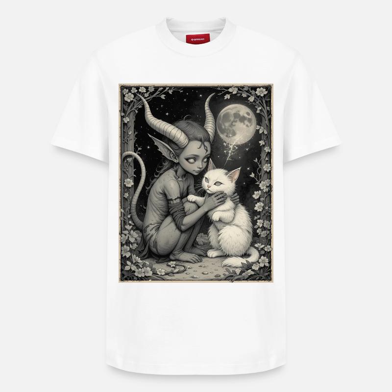 Démon au clair de lune - T-shirt unisexe décontracté en coton Supima – de SPREAD - blanc