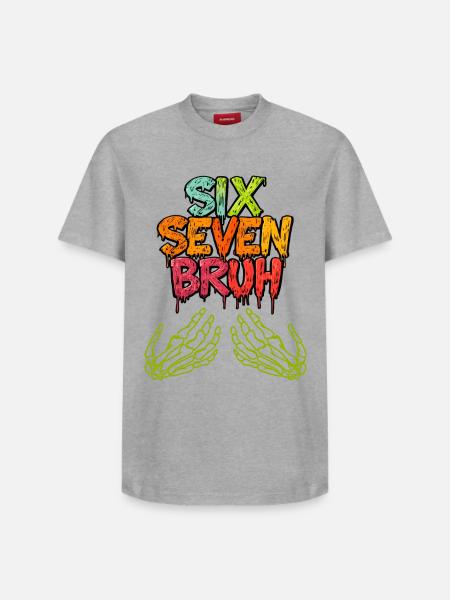 Funny Brainrot 67 Skeleton Hand Halloween Gen Z - Relaxed Unisex Supima Cotton T-Shirt – by SPREAD - white