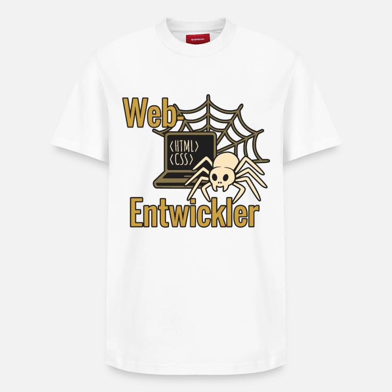 Web Developer - Halloween 2025 - Relaxed Unisex Supima Cotton T-Shirt – by SPREAD - white