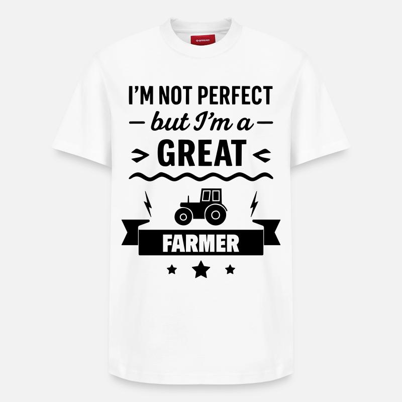 Super Landwirt Bauer Traktor - Relaxed Unisex Supima Cotton T-Shirt – von SPREAD - Weiß