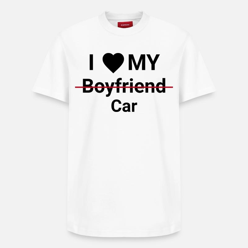 J’aime ma voiture - T-shirt unisexe décontracté en coton Supima – de SPREAD - blanc