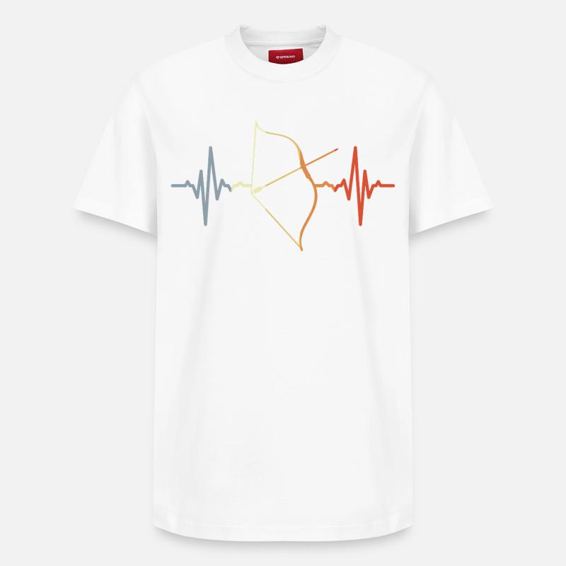 Cardiogramme d’arc composite - T-shirt unisexe décontracté en coton Supima – de SPREAD - blanc
