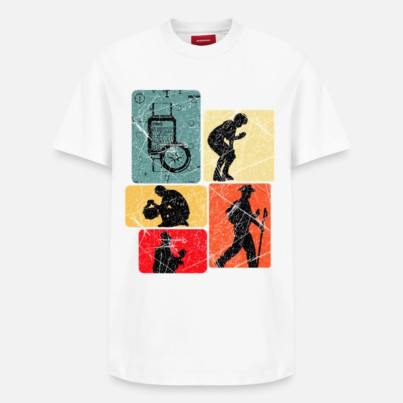 Géocaching - T-shirt unisexe décontracté en coton Supima – de SPREAD - blanc