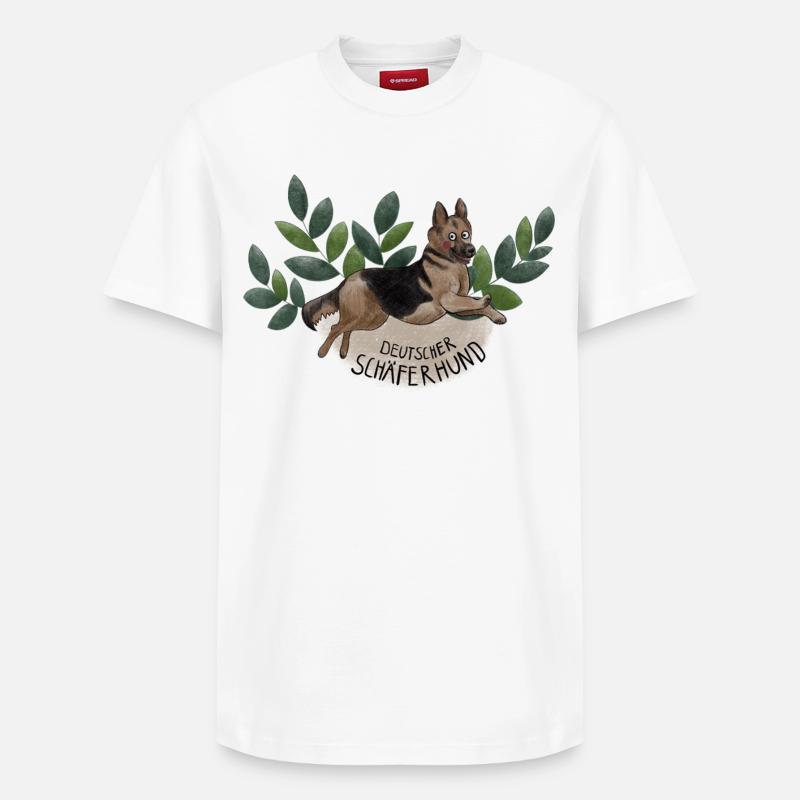 Berger allemand Botanika - T-shirt unisexe décontracté en coton Supima – de SPREAD - blanc