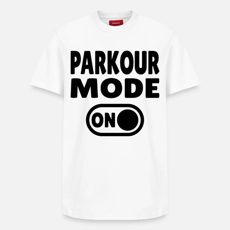 Parkour Mode ON - Relaxed Unisex Supima Cotton T-Shirt – von SPREAD - Weiß
