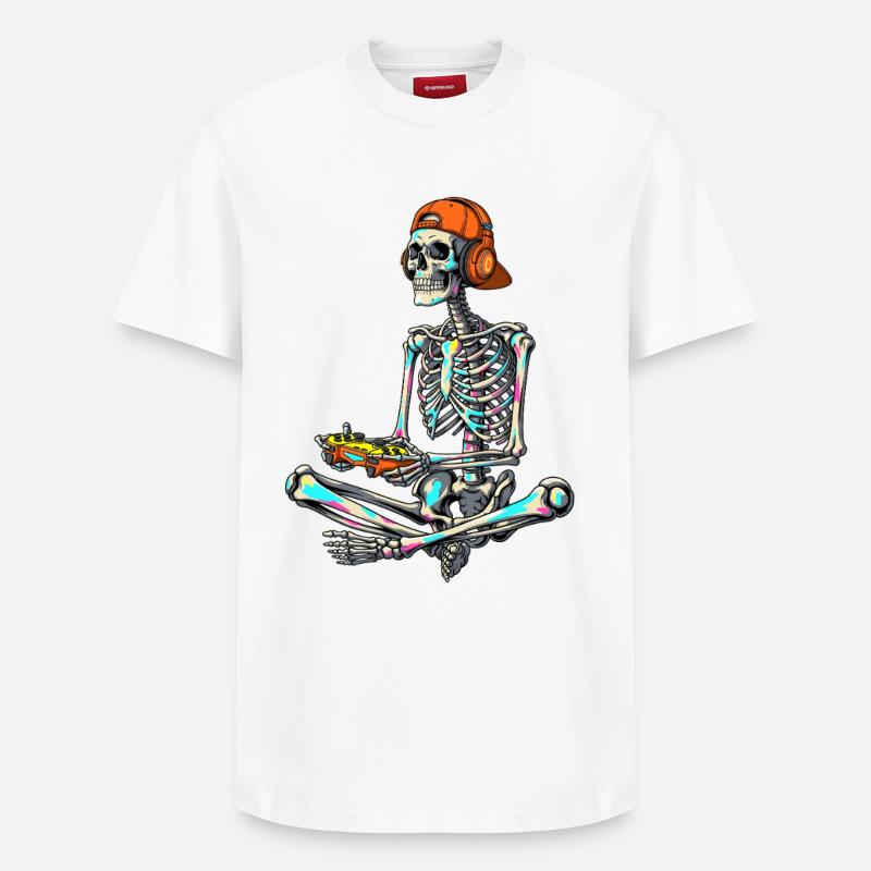 Neon Skeleton Gamer - T-shirt unisexe décontracté en coton Supima – de SPREAD - blanc