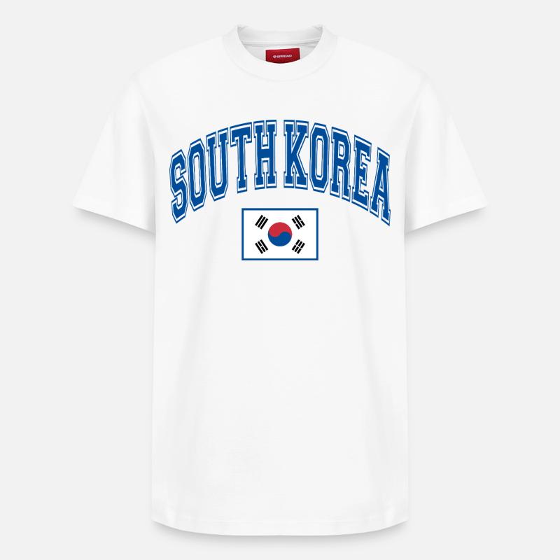 Corée du Sud - T-shirt unisexe décontracté en coton Supima – de SPREAD - blanc
