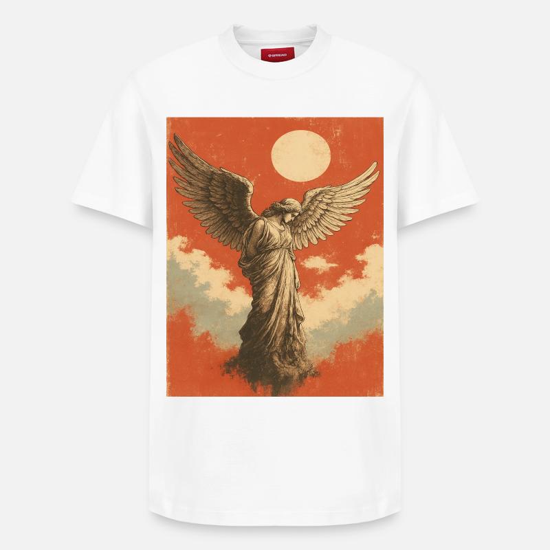 Engel mit Mond - Relaxed Unisex Supima Cotton T-Shirt – von SPREAD - Weiß