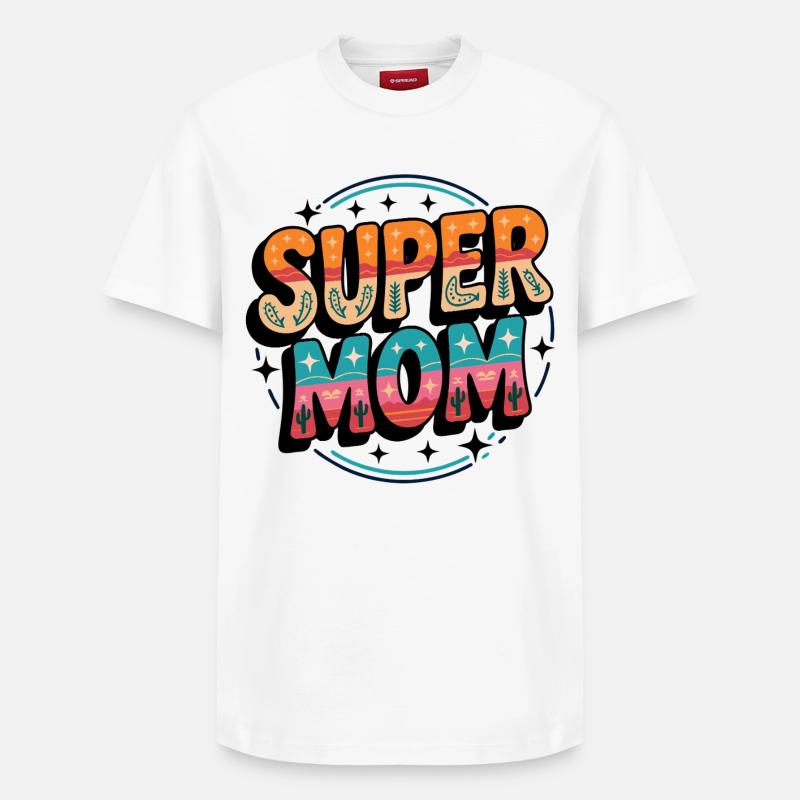 Supermaman Super Maman - T-shirt unisexe décontracté en coton Supima – de SPREAD - blanc