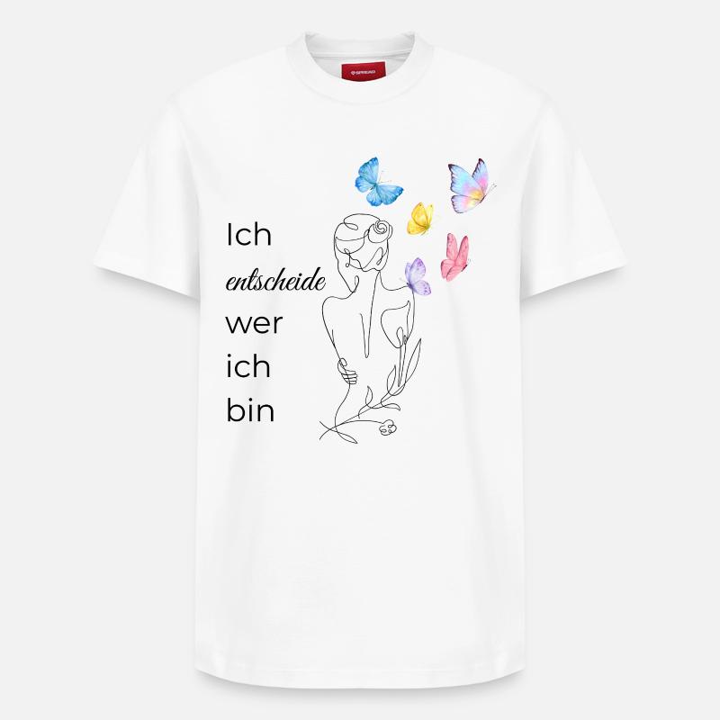 Ich ENTSCHEIDE wer ich bin - Relaxed Unisex Supima Cotton T-Shirt – von SPREAD - Weiß