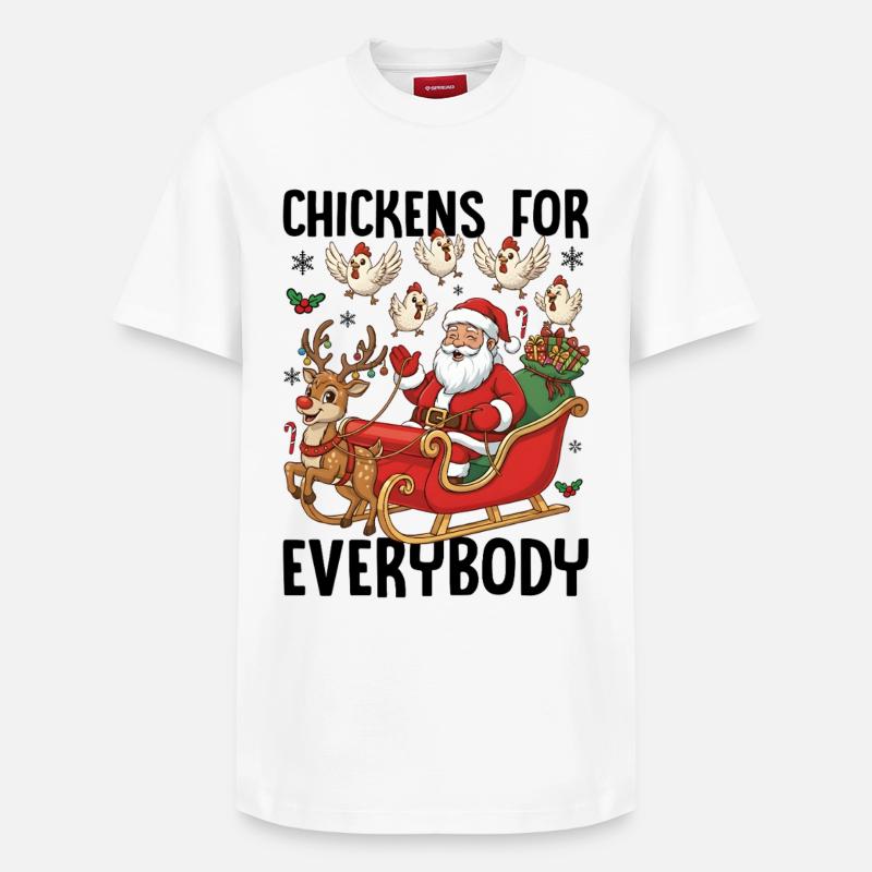 Chickens for Everybody - Relaxed Unisex Supima Cotton T-Shirt – von SPREAD - Weiß