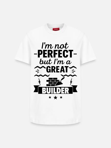 Not perfect but a great mason - Relaxed Unisex Supima Cotton T-Shirt – by SPREAD - white