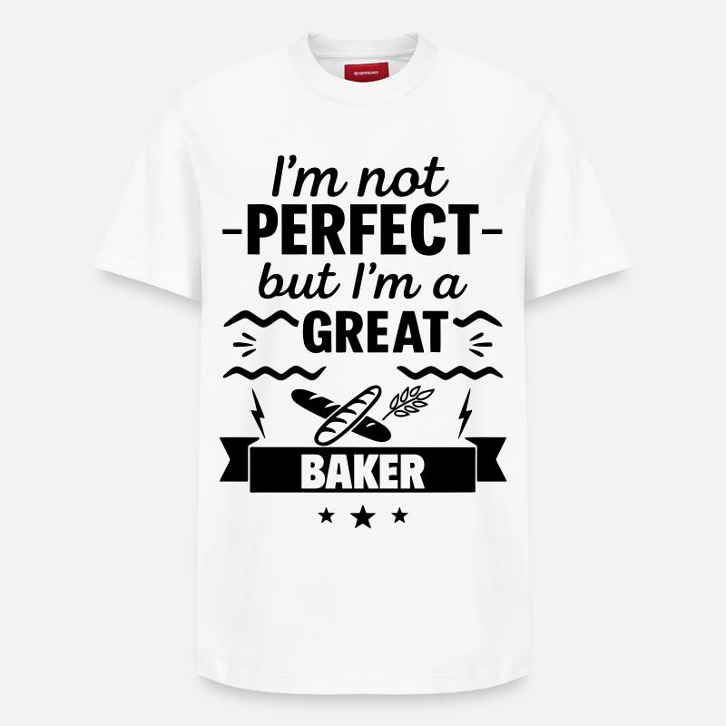 Nicht perfekt aber ein super Bäcker - Relaxed Unisex Supima Cotton T-Shirt – von SPREAD - Weiß