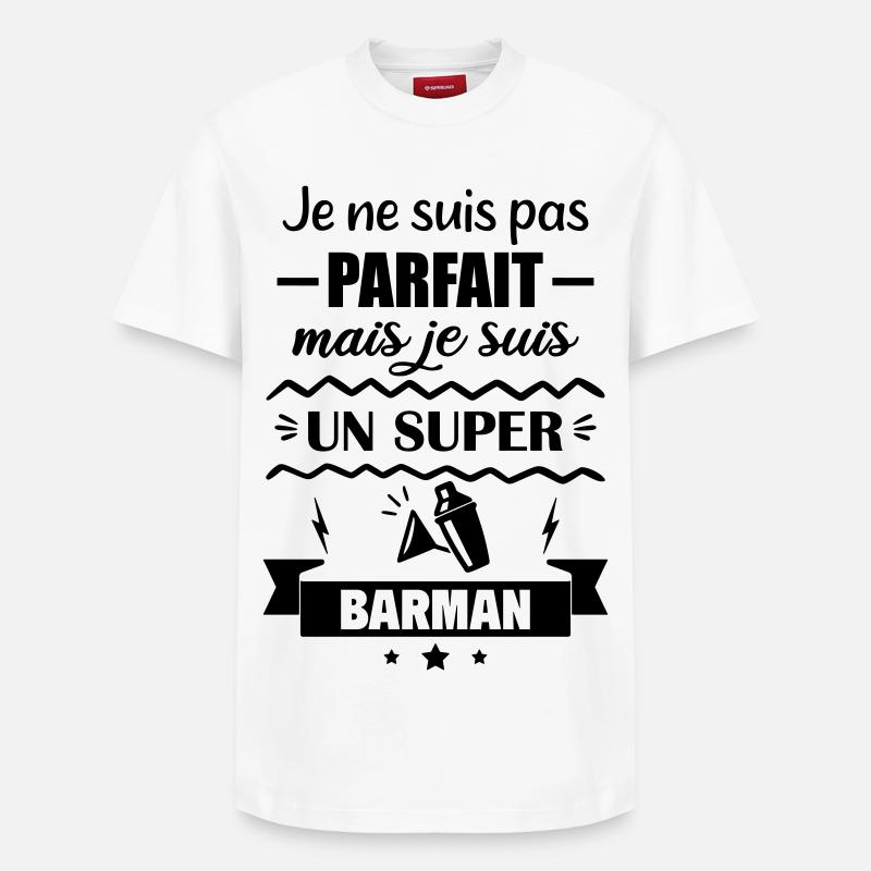 Nicht perfekt, aber toller Barkeeper - Relaxed Unisex Supima Cotton T-Shirt – von SPREAD - Weiß