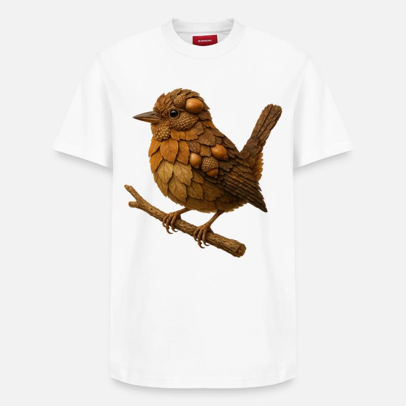 Troglodyte à l’aspect naturel - T-shirt unisexe décontracté en coton Supima – de SPREAD - blanc