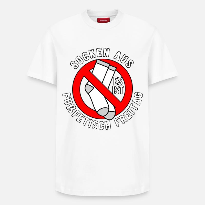No socks allowed shield feet - Relaxed Unisex Supima Cotton T-Shirt – by SPREAD - white