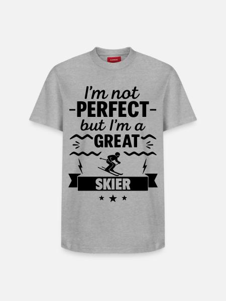 Not perfect, but a great skier - Relaxed Unisex Supima Cotton T-Shirt – by SPREAD - white