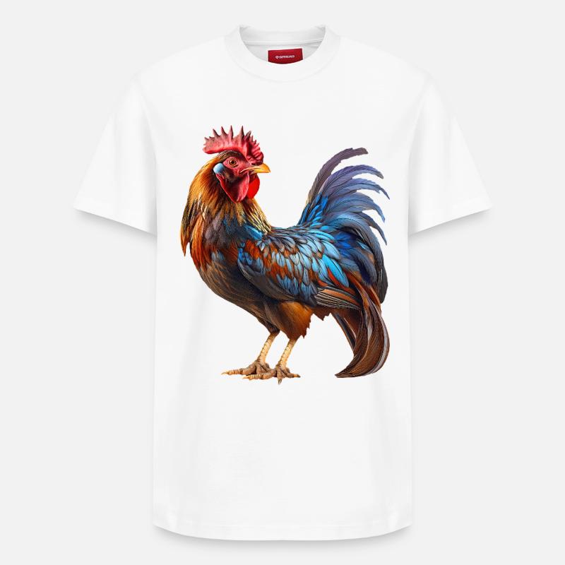 Rooster - Relaxed Unisex Supima Cotton T-Shirt – by SPREAD - white