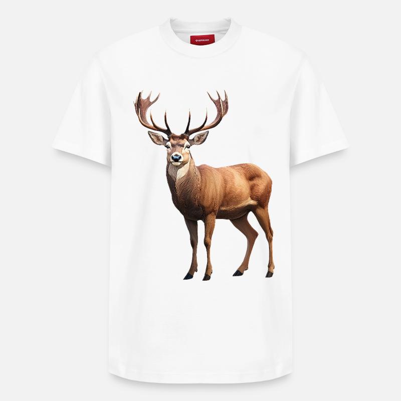 Cerf - T-shirt unisexe décontracté en coton Supima – de SPREAD - blanc