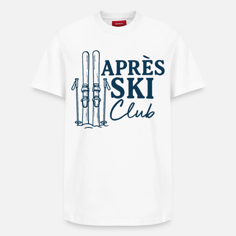 Club d’après-ski - T-shirt unisexe décontracté en coton Supima – de SPREAD - blanc
