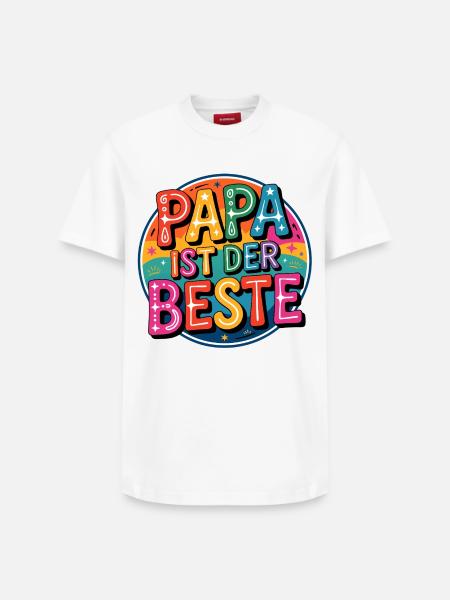Papa Ist Der Beste – Bunt & Fröhlich - Relaxed Unisex Supima Cotton T-Shirt – von SPREAD - Weiß
