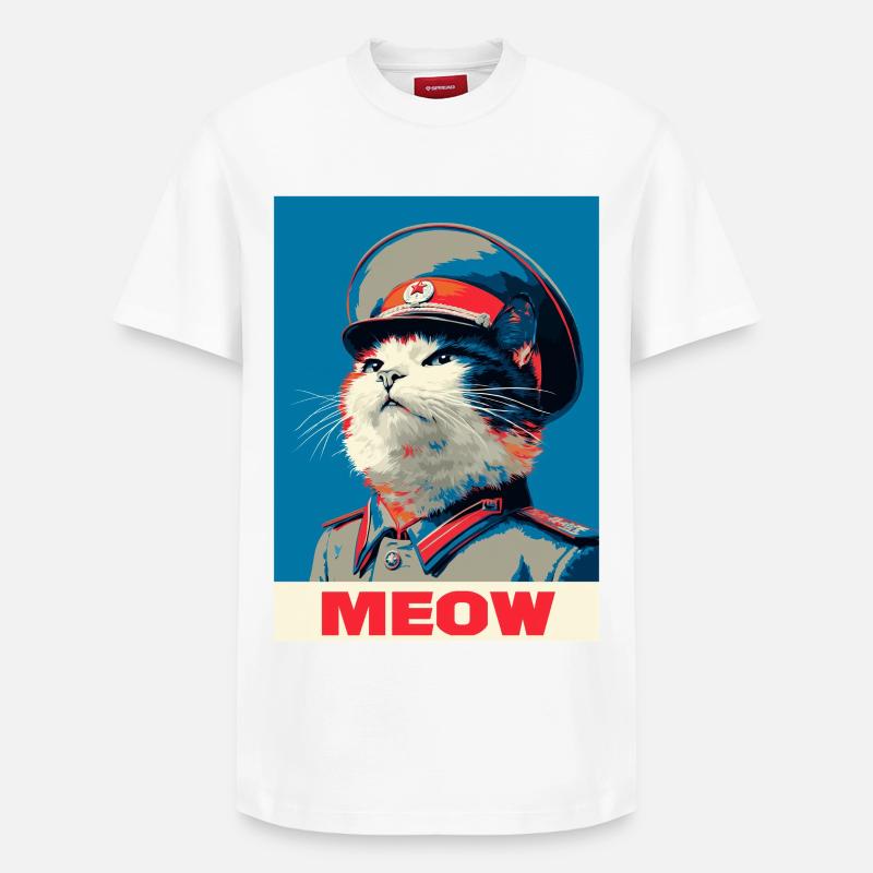PopArt Katze - Relaxed Unisex Supima Cotton T-Shirt – von SPREAD - Weiß
