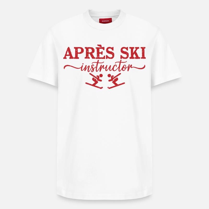 Après Ski Instructor Skilehrer - Relaxed Unisex Supima Cotton T-Shirt – von SPREAD - Weiß