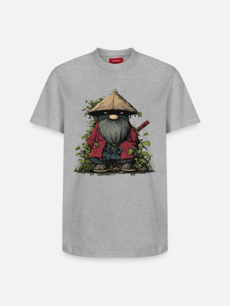 Lustiger Ninja-Gartenzwerg mit Schwert - Relaxed Unisex Supima Cotton T-Shirt – von SPREAD - Weiß