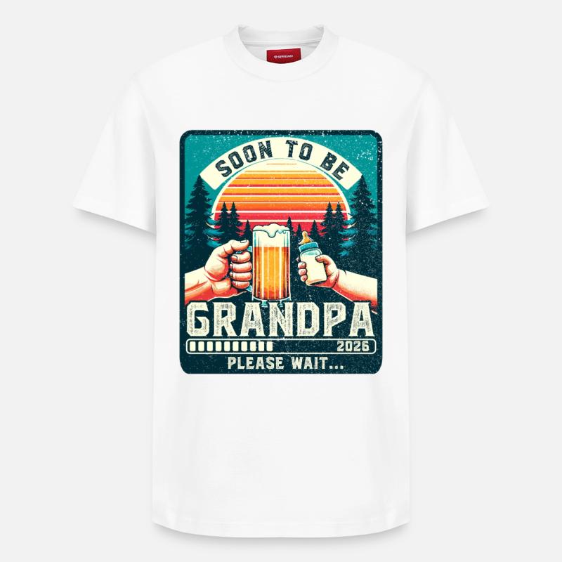 Werdender Opa loading zukünftiger Großvater 2026 - Relaxed Unisex Supima Cotton T-Shirt – von SPREAD - Weiß